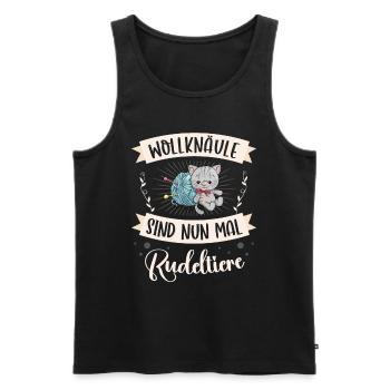 Wolle Häkeln Hobby Nähen Strickerin Stricken für - Männer Premium Bio Tank Top - Anthrazit - Vorne - AI Model Male 185 dark (185cm)