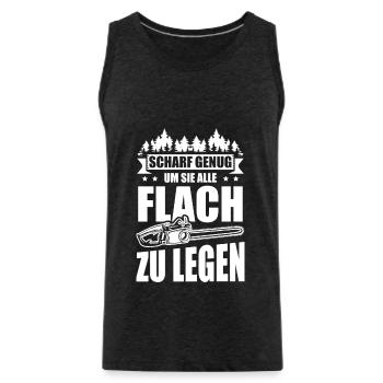 Waldarbeiter Kettensäge Herren Holzfäller für - Männer Premium Bio Tank Top - Anthrazit - Vorne - AI Model Male 185 dark (185cm)
