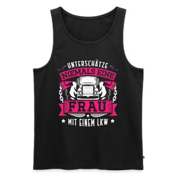 Truckerin Frauen Truck Fernfahrer LKW Fahrer für - Männer Premium Bio Tank Top - Anthrazit - Vorne - AI Model Male 185 dark (185cm)