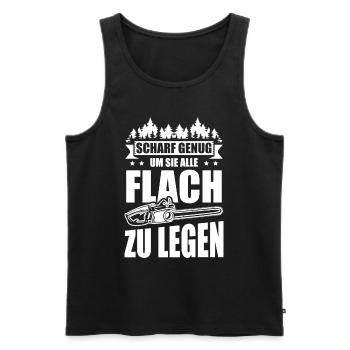 Waldarbeiter Kettensäge Herren Holzfäller für - Männer Premium Bio Tank Top - Anthrazit - Vorne - AI Model Male 185 dark (185cm)
