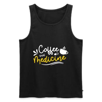 Café et médecine Docteur Docteur - Débardeur bio Premium Homme - charbon - Devant - AI Model Male 185 dark (185cm)