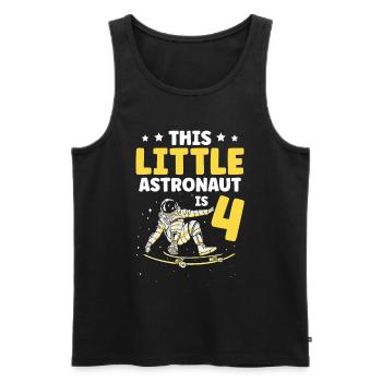 Ce petit astronaute est heureux sur 4 planètes - Débardeur bio Premium Homme - charbon - Devant - AI Model Male 185 dark (185cm)