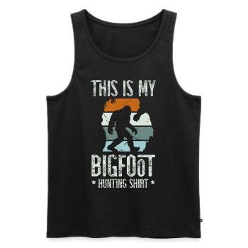 Ceci est ma chemise de chasse Bigfoot pour un - Débardeur bio Premium Homme - charbon - Devant - AI Model Male 185 dark (185cm)