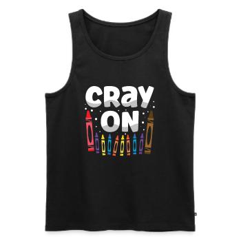 Crayon Lover Color Artist Coloring Art Teacher - Débardeur bio Premium Homme - charbon - Devant - AI Model Male 185 dark (185cm)