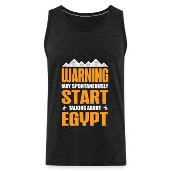 Peut spontanément commencer à parler de l’Egypte - Débardeur bio Premium Homme - charbon - Devant - AI Model Male 185 dark (185cm)