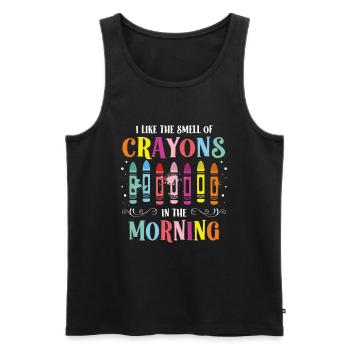Crayon Lover Color Artist Coloring Art Teacher - Débardeur bio Premium Homme - charbon - Devant - AI Model Male 185 dark (185cm)