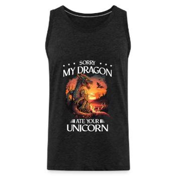 Créatures mythiques Dragon Cadeau Hommes Dragon pour un - Débardeur bio Premium Homme - charbon - Devant - AI Model Male 185 dark (185cm)