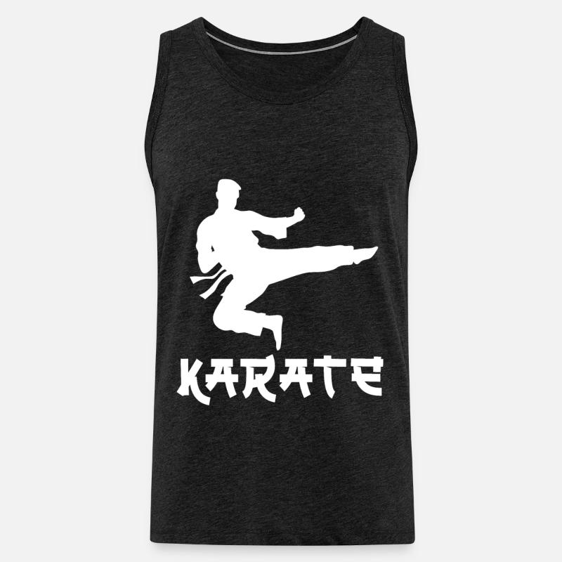 Karate - Männer Premium Bio Tank Top - Anthrazit