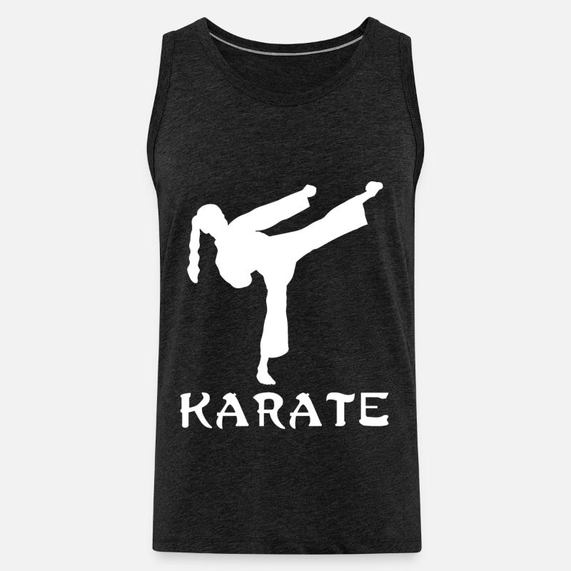Karate - Männer Premium Bio Tank Top - Anthrazit