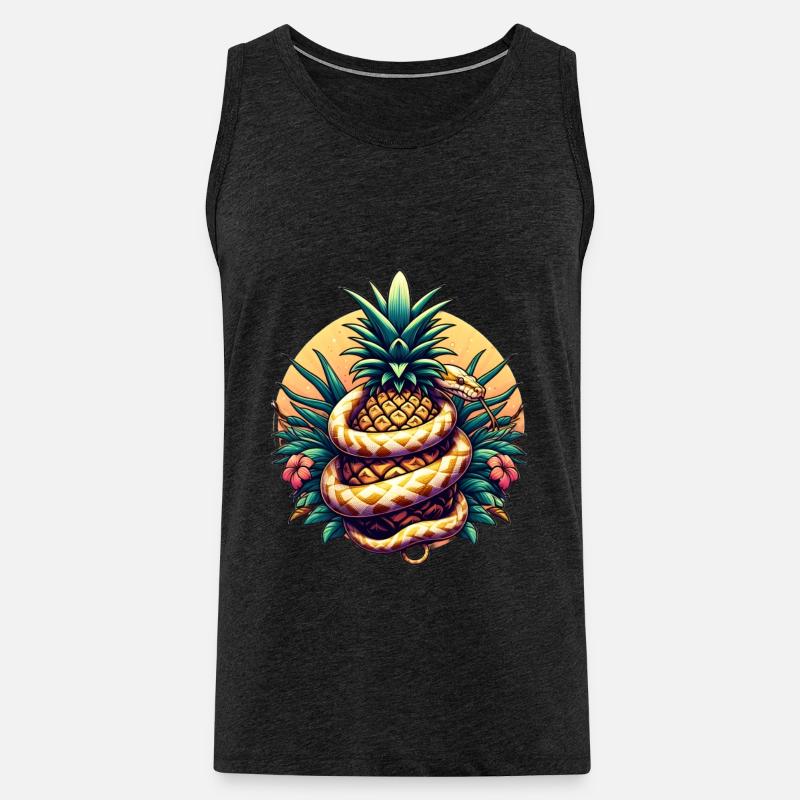 Python autour de l’ananas - Débardeur bio Premium Homme - charbon