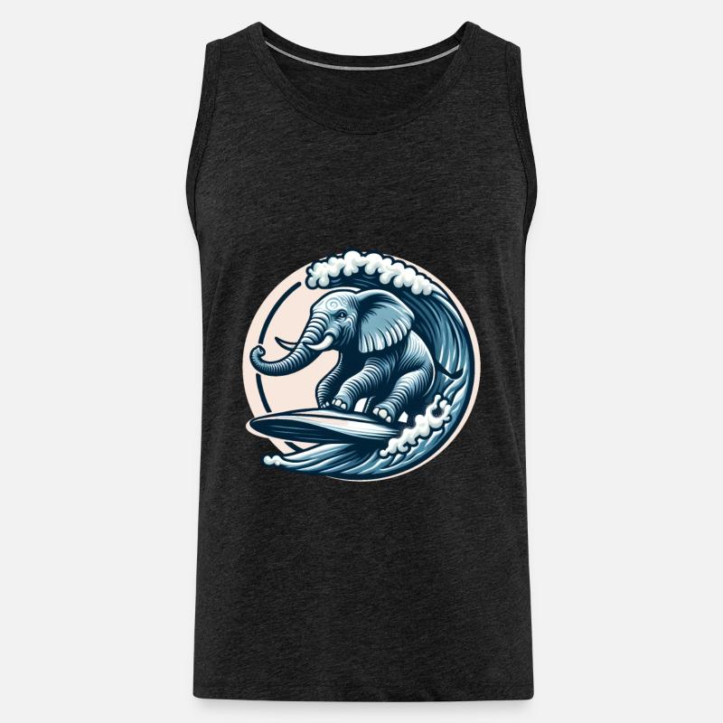 Surfender Elefant - Männer Premium Bio Tank Top - Anthrazit