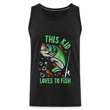 Dieses Kind liebt das Angeln - Männer Premium Bio Tank Top - Anthrazit - Vorne - Alexander (188cm)