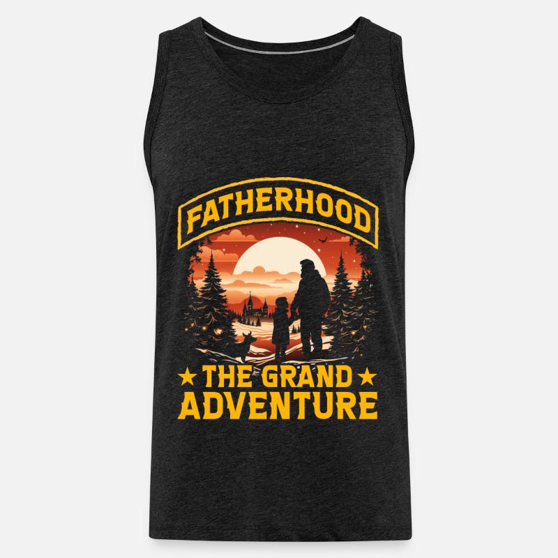 Vaterschaft das große Abenteuer - Männer Premium Bio Tank Top - Anthrazit