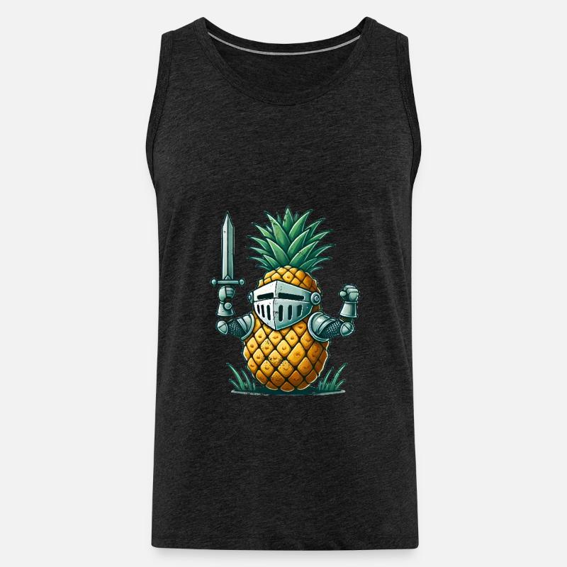 Ananas Ritter - Männer Premium Bio Tank Top - Anthrazit