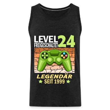 24. Geburtstag Gamer zocken Geburtstjahr 1999 - Männer Premium Bio Tank Top - Anthrazit - Vorne - AI Model Male 185 dark (185cm)