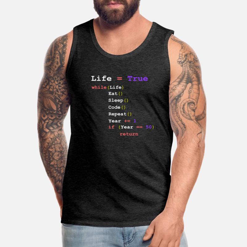 Eat Sleep Code Repeat - Programmierer Männer Premium Bio Tank Top