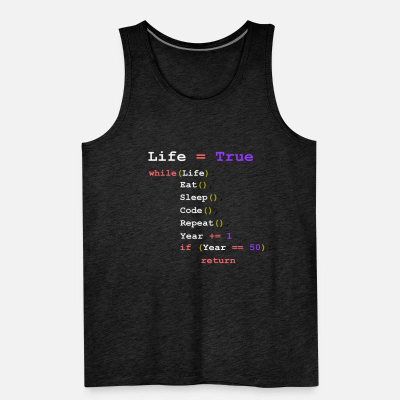 Eat Sleep Code Repeat - Programmierer Männer Premium Bio Tank Top