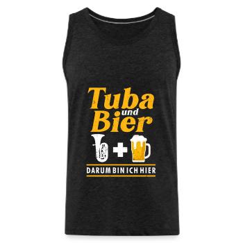 Tuba und Bier Blasmusik Alkohol Tubist Tuba - Männer Premium Bio Tank Top - Anthrazit - Vorne - AI Model Male 185 dark (185cm)