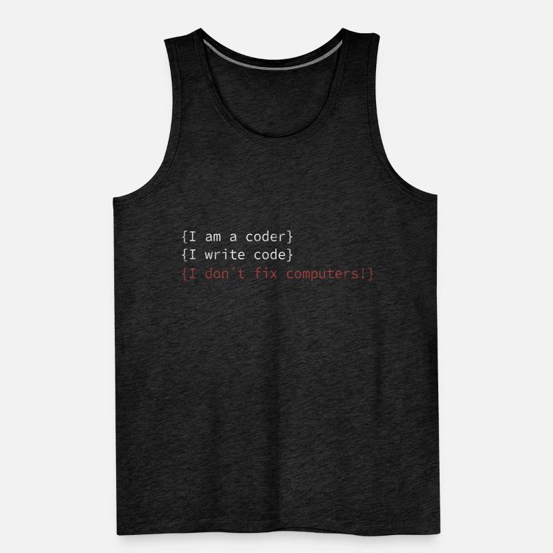 I am a coder! Admins IT specialist saying Men's Premium Organic Tank Top