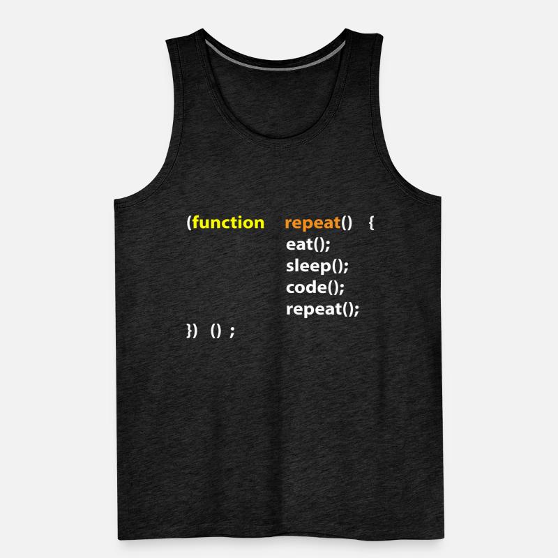 Code Eat Sleep Repeat Hacker IT Geschenk Männer Premium Bio Tank Top