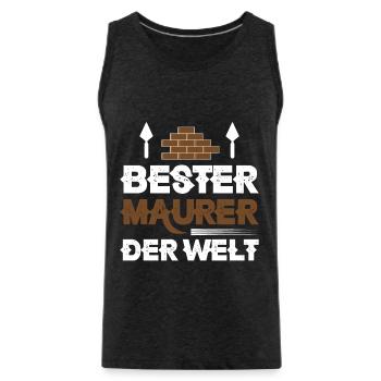 Bester Maurer der Welt - Männer Premium Bio Tank Top - Anthrazit - Vorne - AI Model Male 185 dark (185cm)