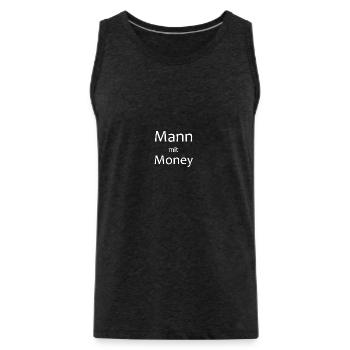Mann mit Money - Männer Premium Bio Tank Top - Anthrazit - Vorne - AI Model Male 185 dark (185cm)
