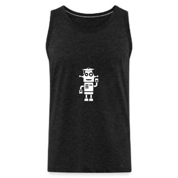 Roboter mit Doktorhut Geschenk zur Promotion - Männer Premium Bio Tank Top - Anthrazit - Vorne - AI Model Male 185 dark (185cm)