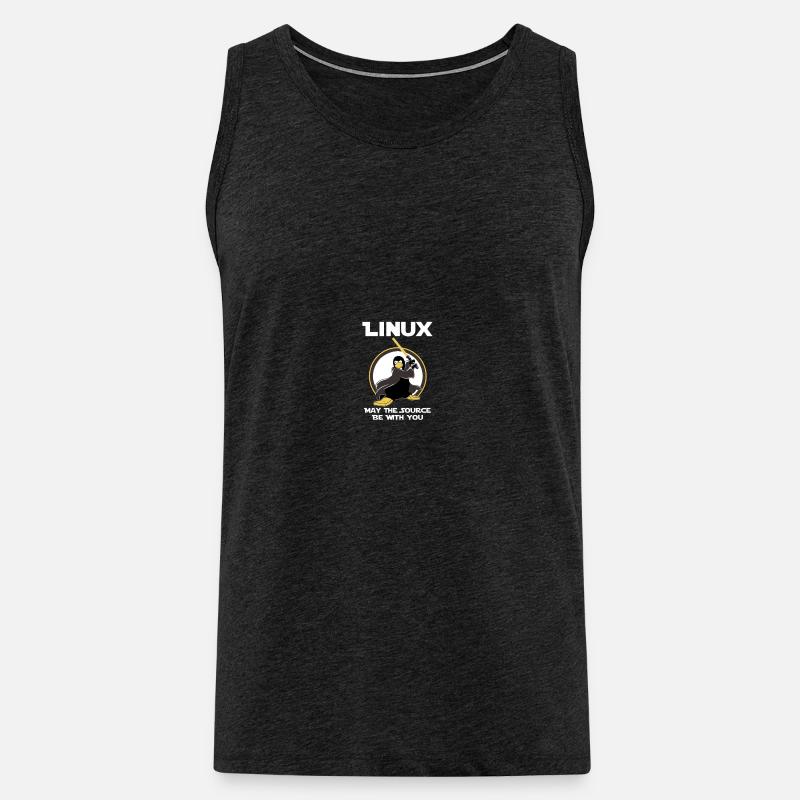 may_the_linux_source - Männer Premium Bio Tank Top - Anthrazit