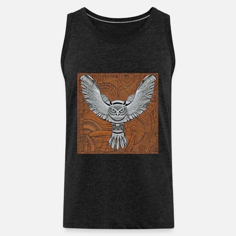 Eule - Männer Premium Bio Tank Top - Anthrazit