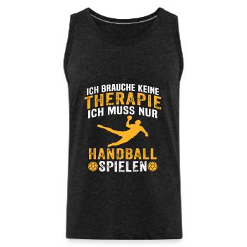 Ich muss nur Handball spielen - Männer Premium Bio Tank Top - Anthrazit - Vorne - Alexander (188cm)