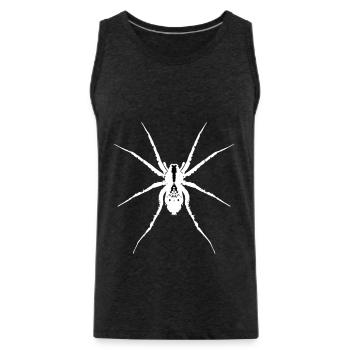White wolf spider - Men's Premium Organic Tank Top - charcoal grey - Front - Alexander (188cm)