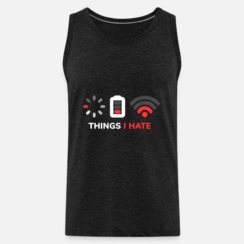 Wlan Batterie Wlan Computer Internet - Männer Premium Bio Tank Top - Anthrazit