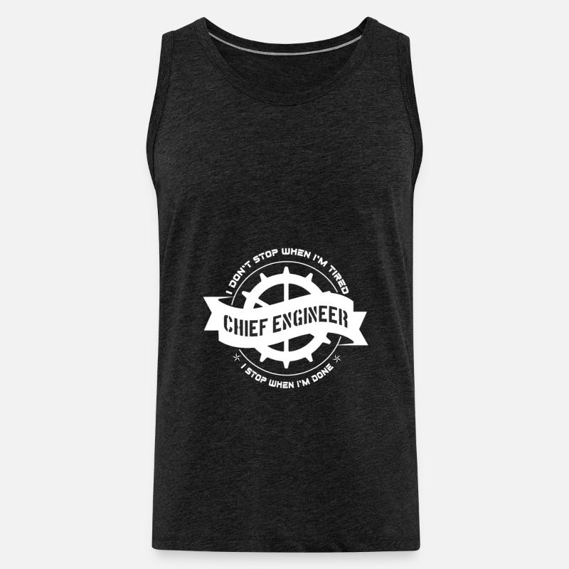 Chief Engineer Never Stop - Männer Premium Bio Tank Top - Anthrazit