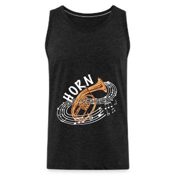 Horn Blasmusik tenor spielen - Männer Premium Bio Tank Top - Anthrazit - Vorne - AI Model Male 185 dark (185cm)