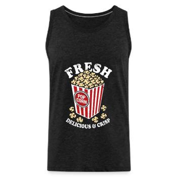 Fresh Popcorn - Crispy, Delicious - Gift - Men's Premium Organic Tank Top - charcoal grey - Front - Alexander (188cm)