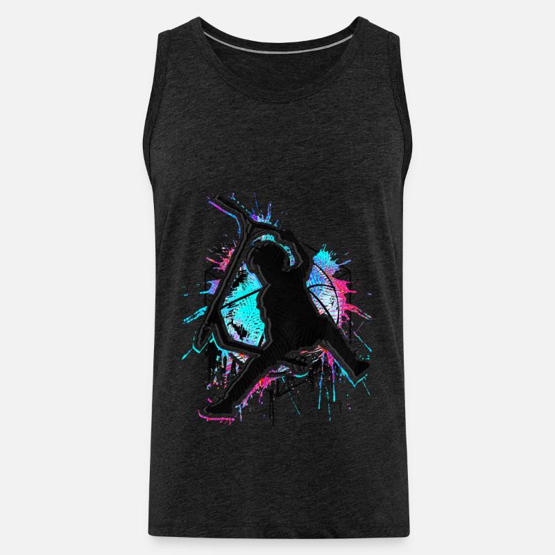 Bunter Stunt Scooter - Farbiger Stuntscooter - Männer Premium Bio Tank Top - Anthrazit