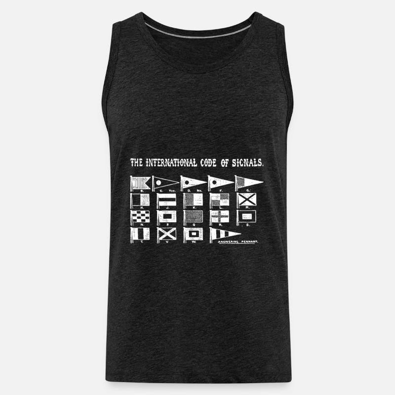 Signal flag code navigator - Men's Premium Organic Tank Top - charcoal grey