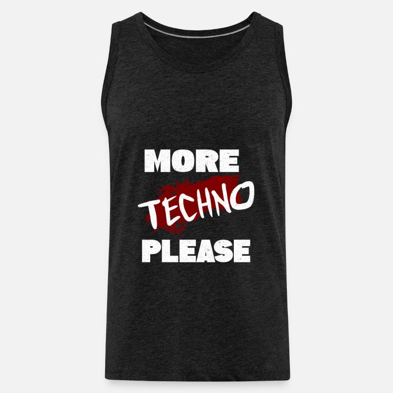 Techno - Männer Premium Bio Tank Top - Anthrazit