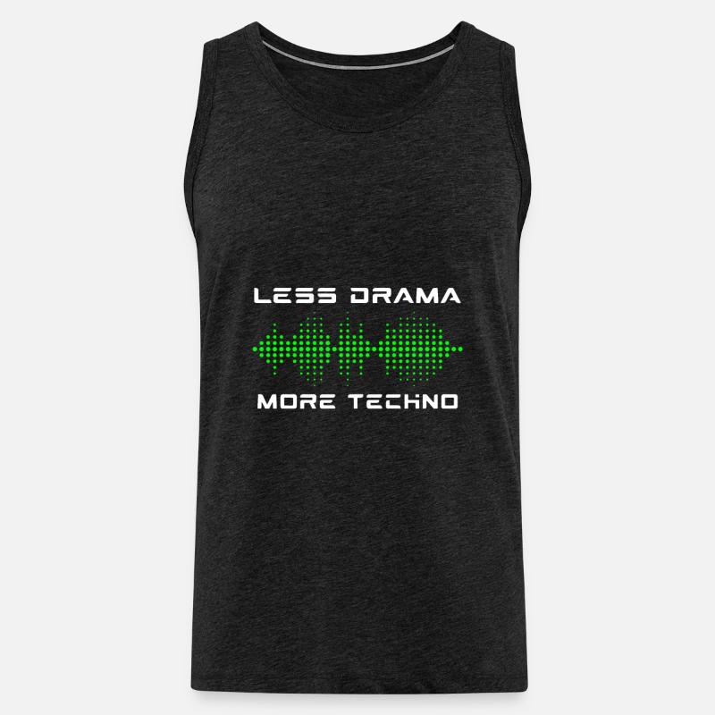 Techno - Männer Premium Bio Tank Top - Anthrazit