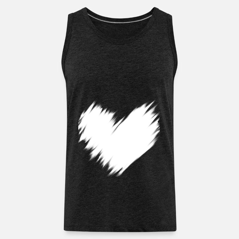 Weißes Herz verschwommen Geschenkidee - Männer Premium Bio Tank Top - Anthrazit