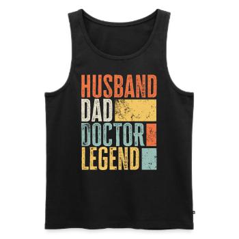 Doctor Husband Dad Legendary Father Best Retro - Men's Premium Organic Tank Top - charcoal grey - Front - AI Model Male 185 dark (185cm)