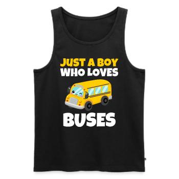 Juste un garçon qui aime les bus Anniversaire Yellow School - Débardeur bio Premium Homme - charbon - Devant - Alexander (188cm)