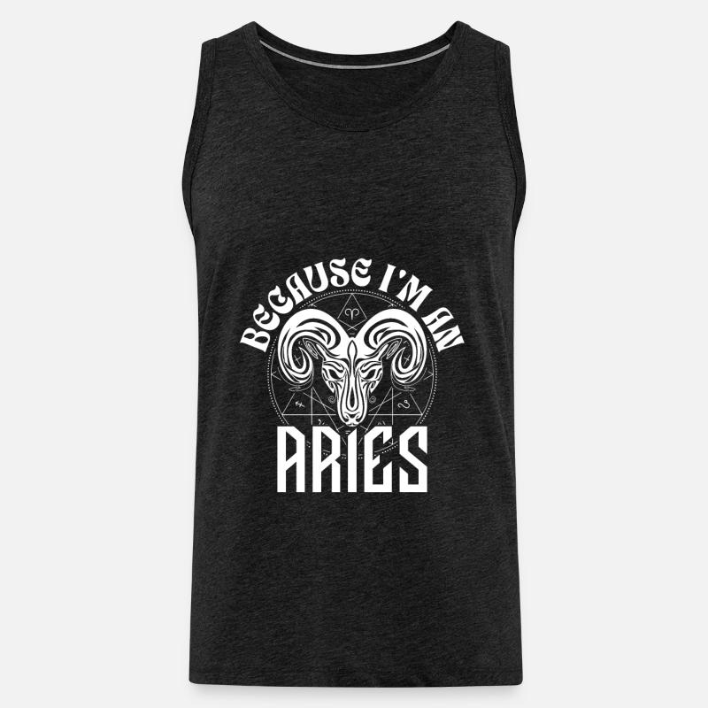 Weil ich Widder bin - Sternzeichen - Männer Premium Bio Tank Top - Anthrazit