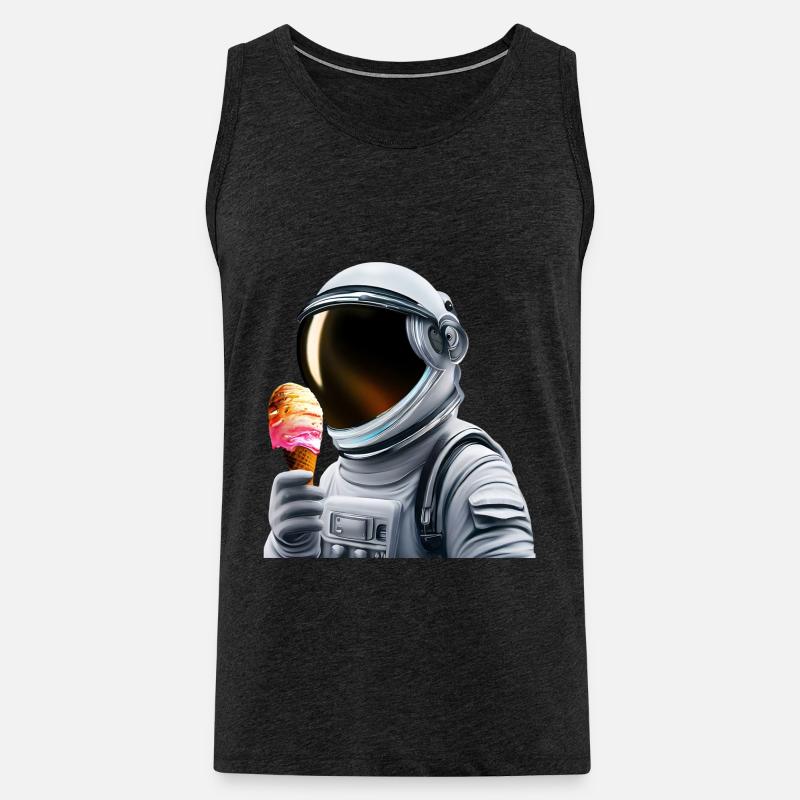 Waffel Eis Astronaut - Männer Premium Bio Tank Top - Anthrazit
