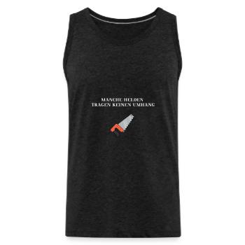 Handwerker Helden Säge Geschenkidee - Männer Premium Bio Tank Top - Anthrazit - Vorne - AI Model Male 185 dark (185cm)