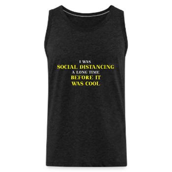 Social Distancing lustig witzig Geschenkidee - Männer Premium Bio Tank Top - Anthrazit - Vorne - AI Model Male 185 dark (185cm)