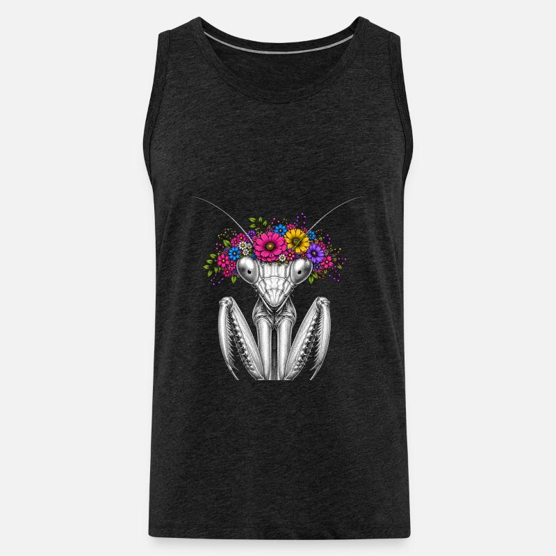 Blütenkranz Mantispin - Männer Premium Bio Tank Top - Anthrazit