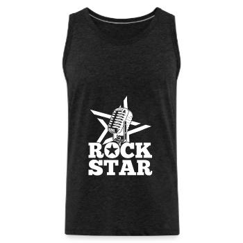 Rock Star Music Rock and Roll - Men's Premium Organic Tank Top - charcoal grey - Front - AI Model Male 185 dark (185cm)