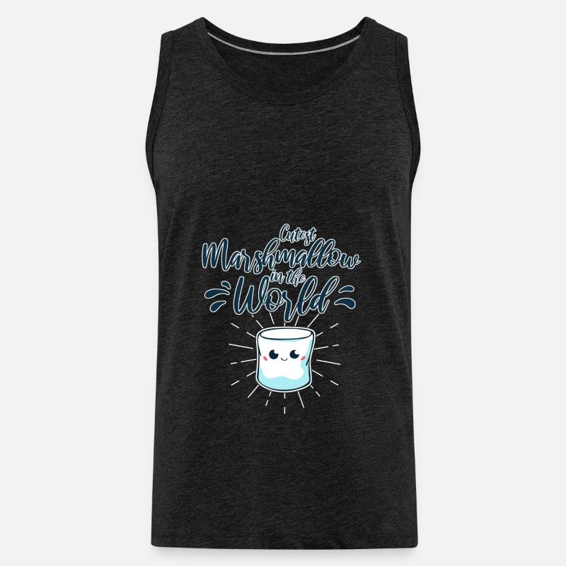 Marshmallow Süßigkeit süß Spruch Kinder - Männer Premium Bio Tank Top - Anthrazit