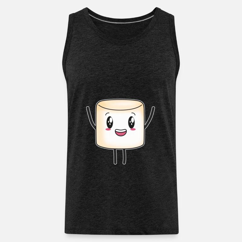 Marshmallow Marshmallows süß Süßigkeit Kinder - Männer Premium Bio Tank Top - Anthrazit
